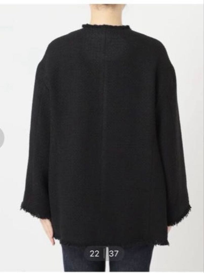 新品　L'ESSAGE GIOLICAツイードBIGジャケット　ブラック