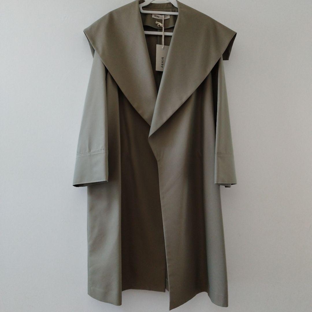 BLACK BY MOUSSY ビックカラーオーバートレンチ カーキ