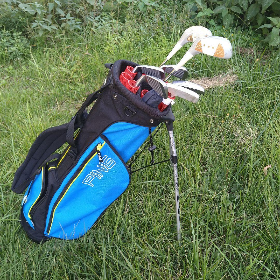 E2, PING キャディバッグ 青ミズノレディースハーフセット, 傘付き