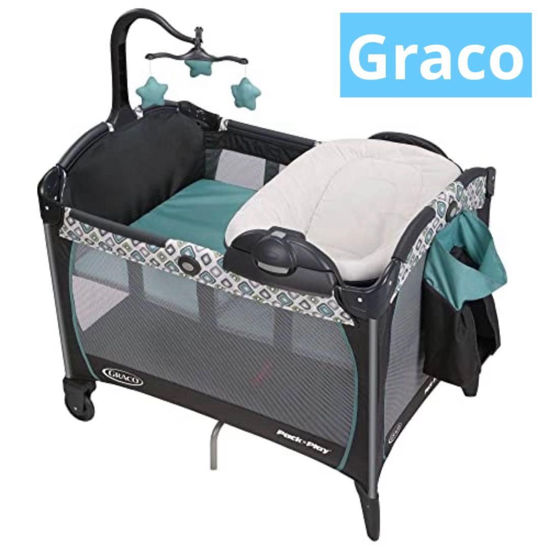 【Graco グレコ】ベビーベッド　ポータブルナッパー＆バシネット付プレイヤード
