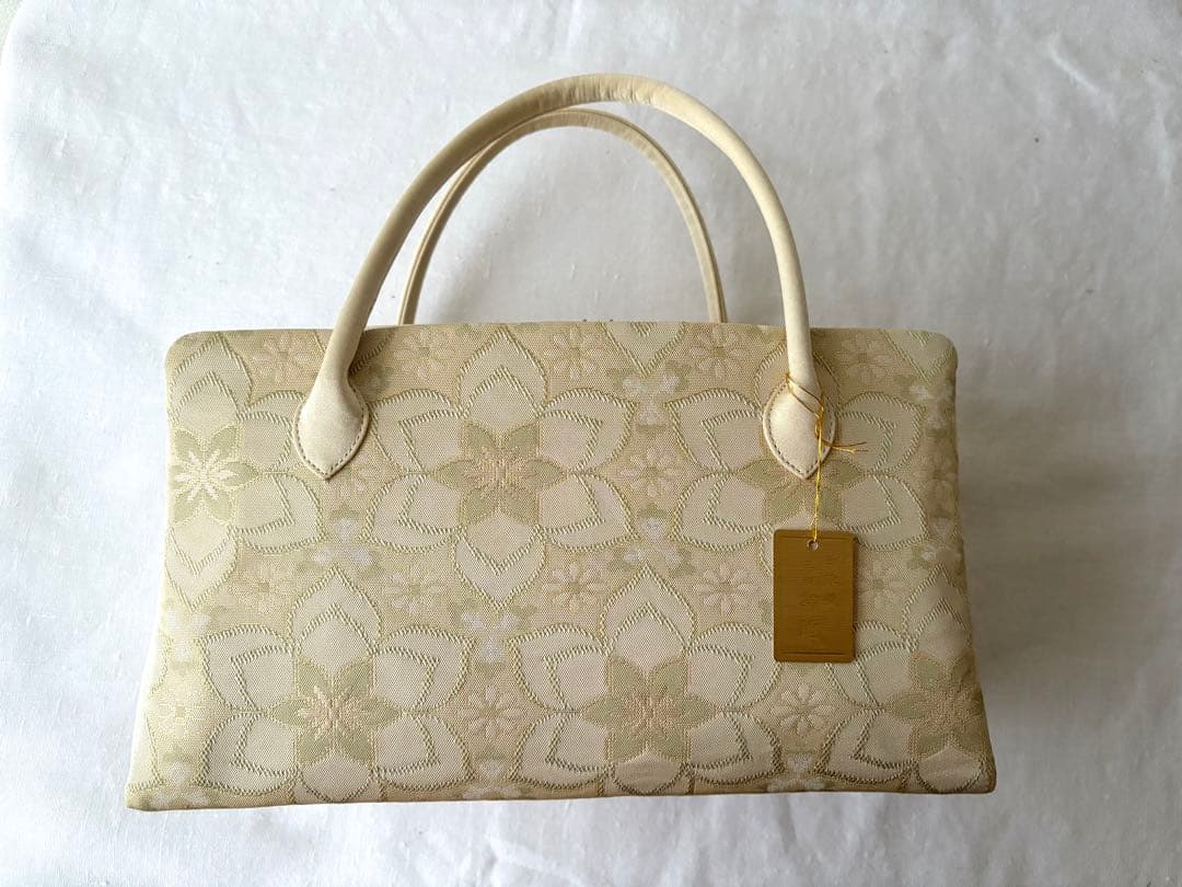 未使用　西陣　和装バッグ　正絹　六花