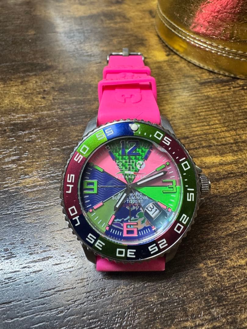 トレアッカ イタリア 3H ITALIA 腕時計 ラバーベルト 替ベルト付き