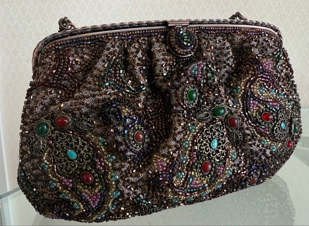 hashimoto ビーズ　ハンドバッグ　はしもと