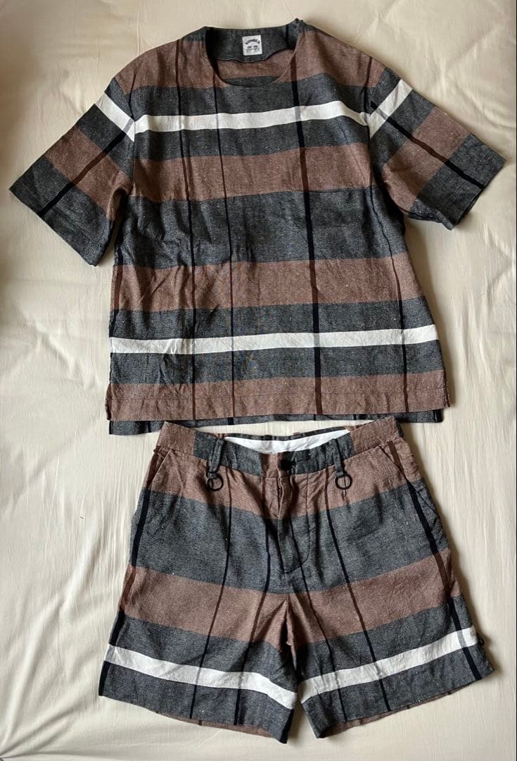 sunsea セットアップ リネンシルク サイズ2 チェック