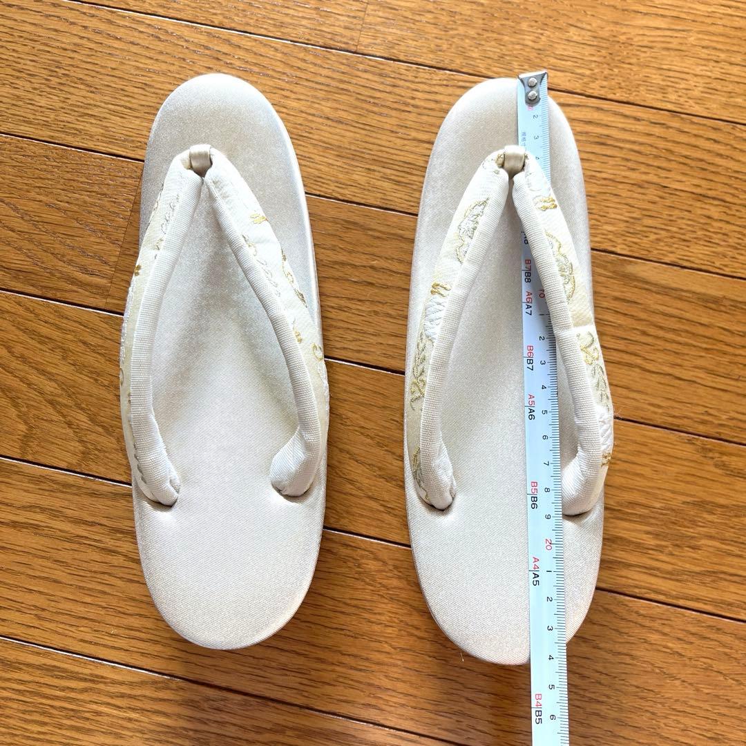 【早い者勝ち】草履バッグセット 花柄 アイボリー 美品