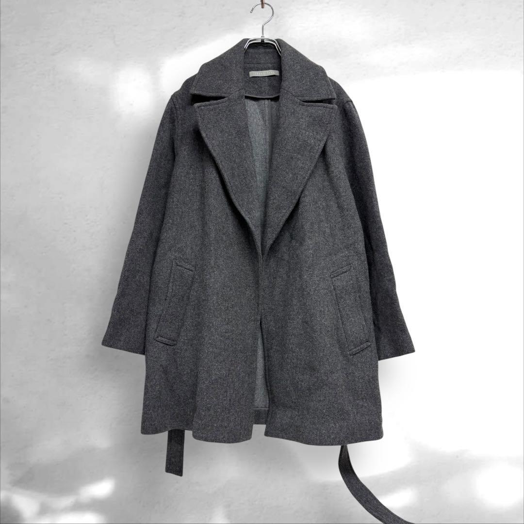 セオリーリュクス　オーバーサイズロングコート　腰ベルト付　良質生地M（C1