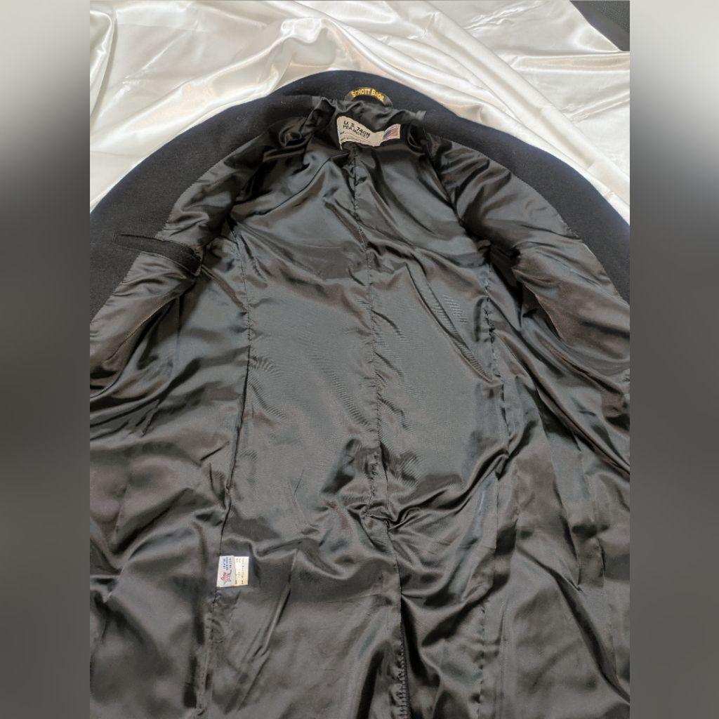 Schott ショット 714US ロング ピーコート 黒 S