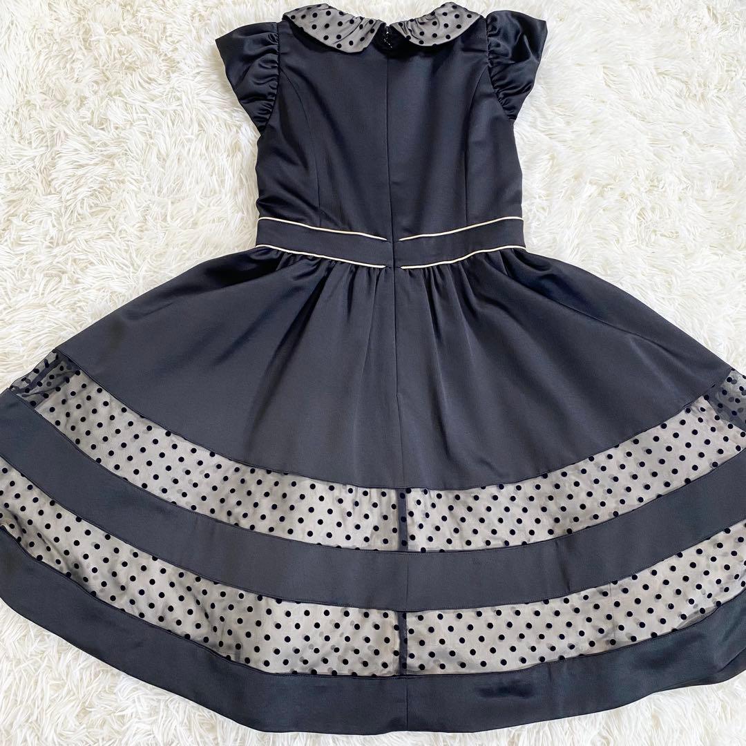 Mezzo Piano 半袖ワンピース 黒　レース　サイズ160 発表会　ドレス