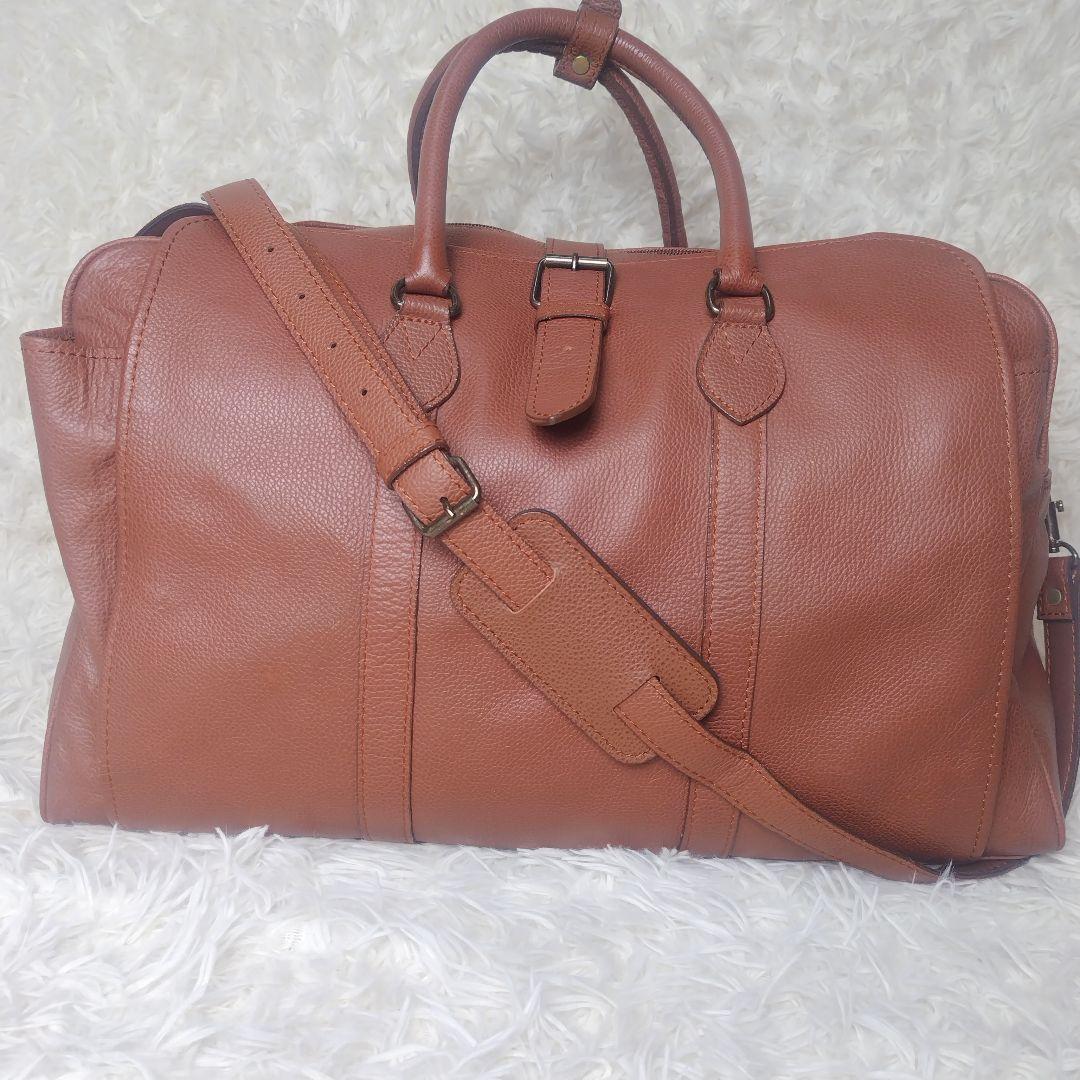 【希少/入手困難/廃盤品】モリタカバン レザー ボストンバッグ 2way 茶色