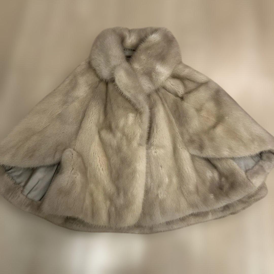 ミンク　ポンチョ　ケープ　パールミンク　コート