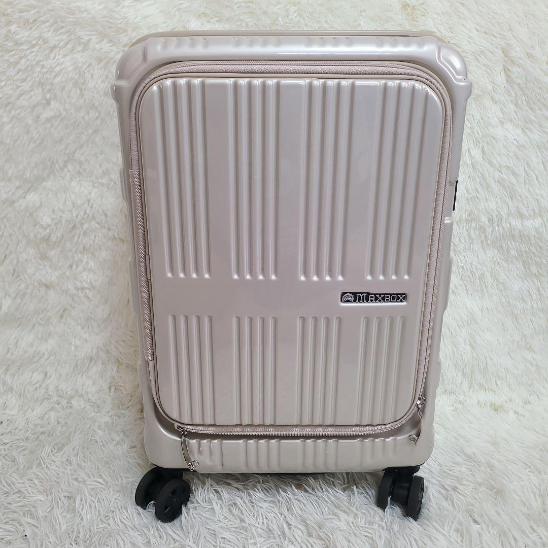 未使用近　MAXBOX スーツケース　ALI-5511パールホワイト　出張