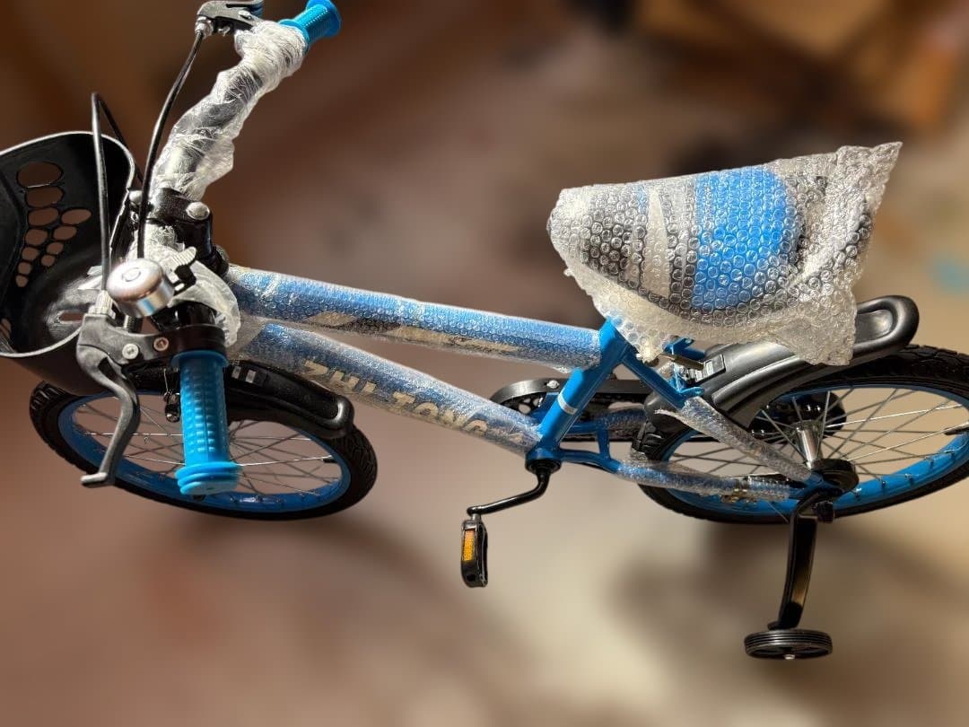 子供用自転車 青 スポーティーデザイン バスケット付き