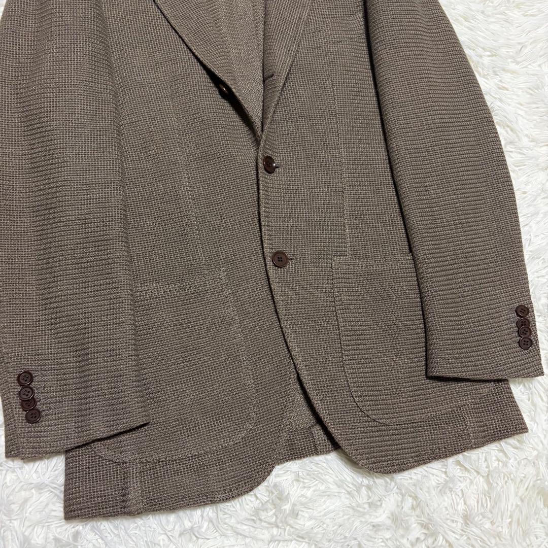 ACERING JACKET リネン テーラードジャケット 段返 ブラウン