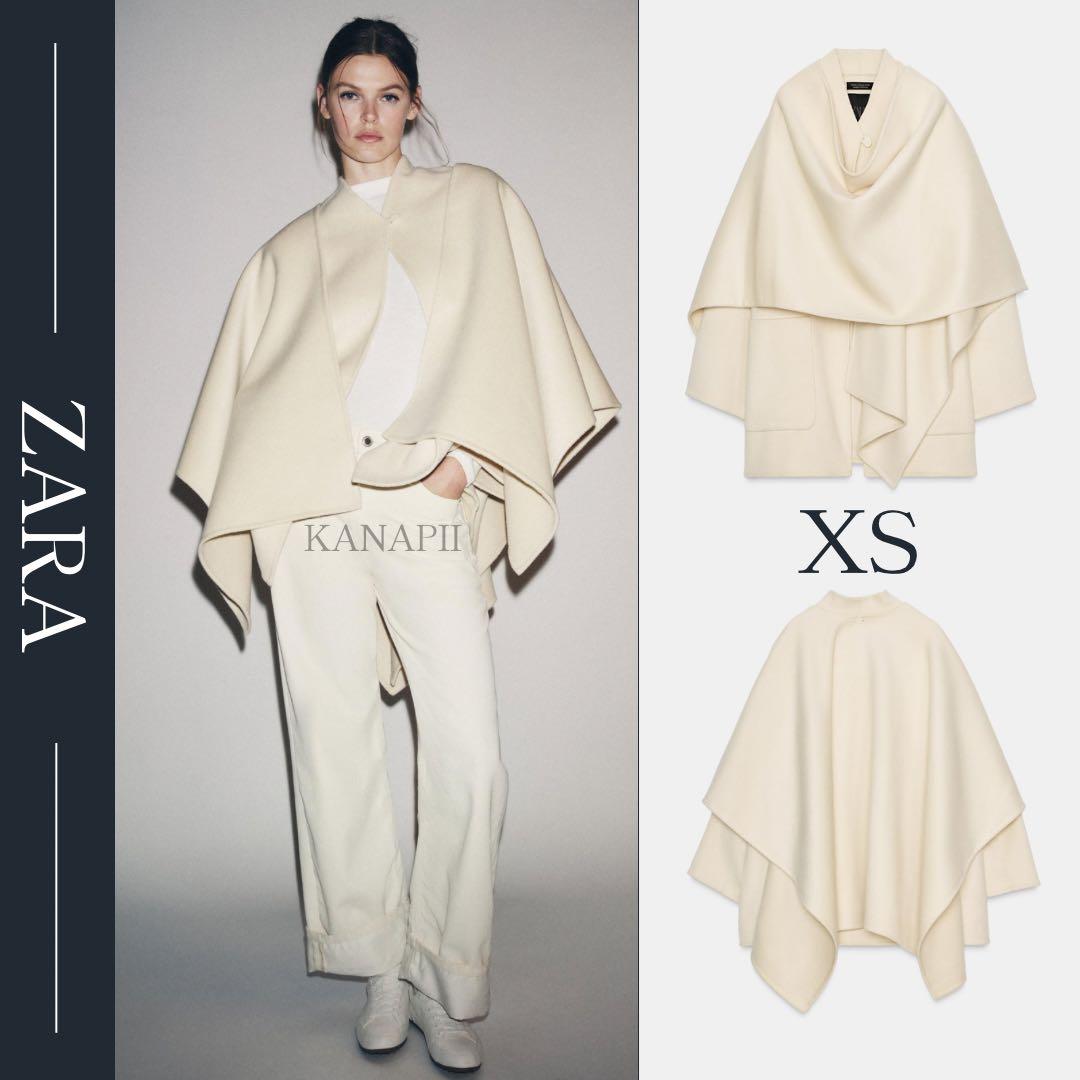 ZARA ZW COLLECTION ウールケープコート XS エクリュ