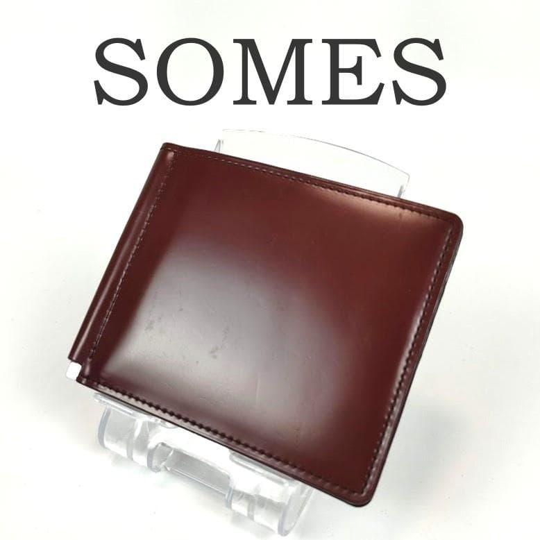 美品 SOMES SADDLE ソメスサドル マネークリップ コードバン 茶