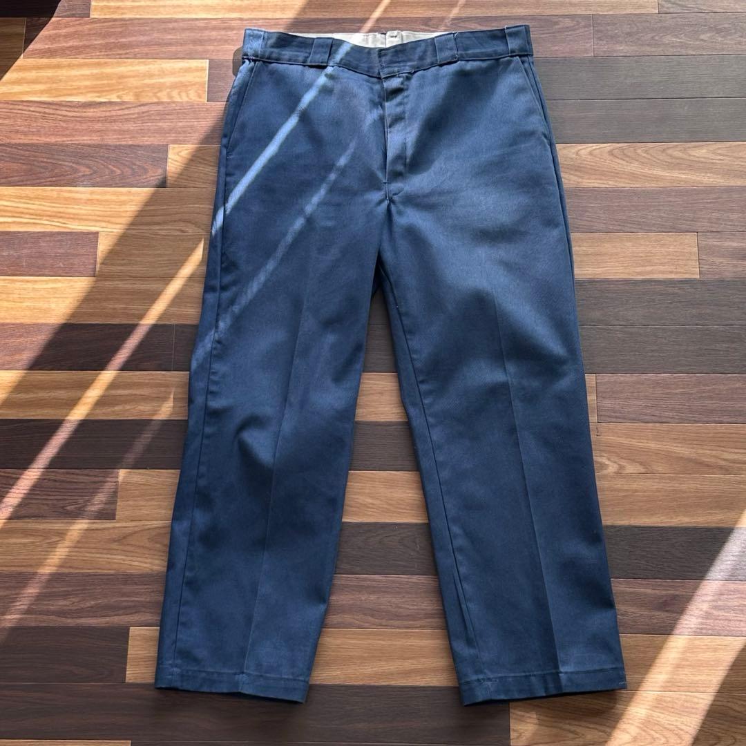 美品 80s USA製 dickies874 チビタグ ネイビー W36