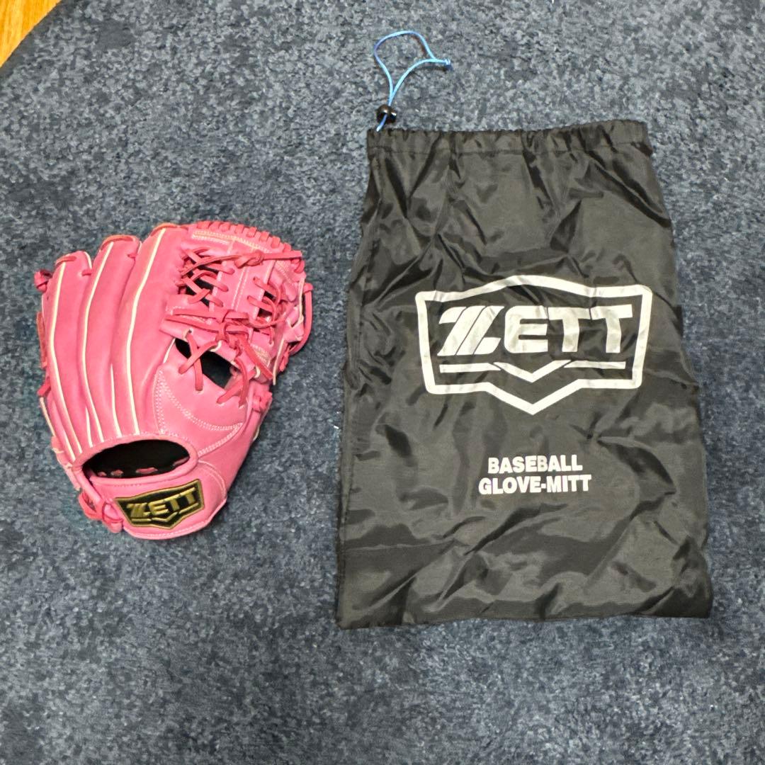 ZETT 硬式グローブ スペシャルオーダー　内野用　ピンク