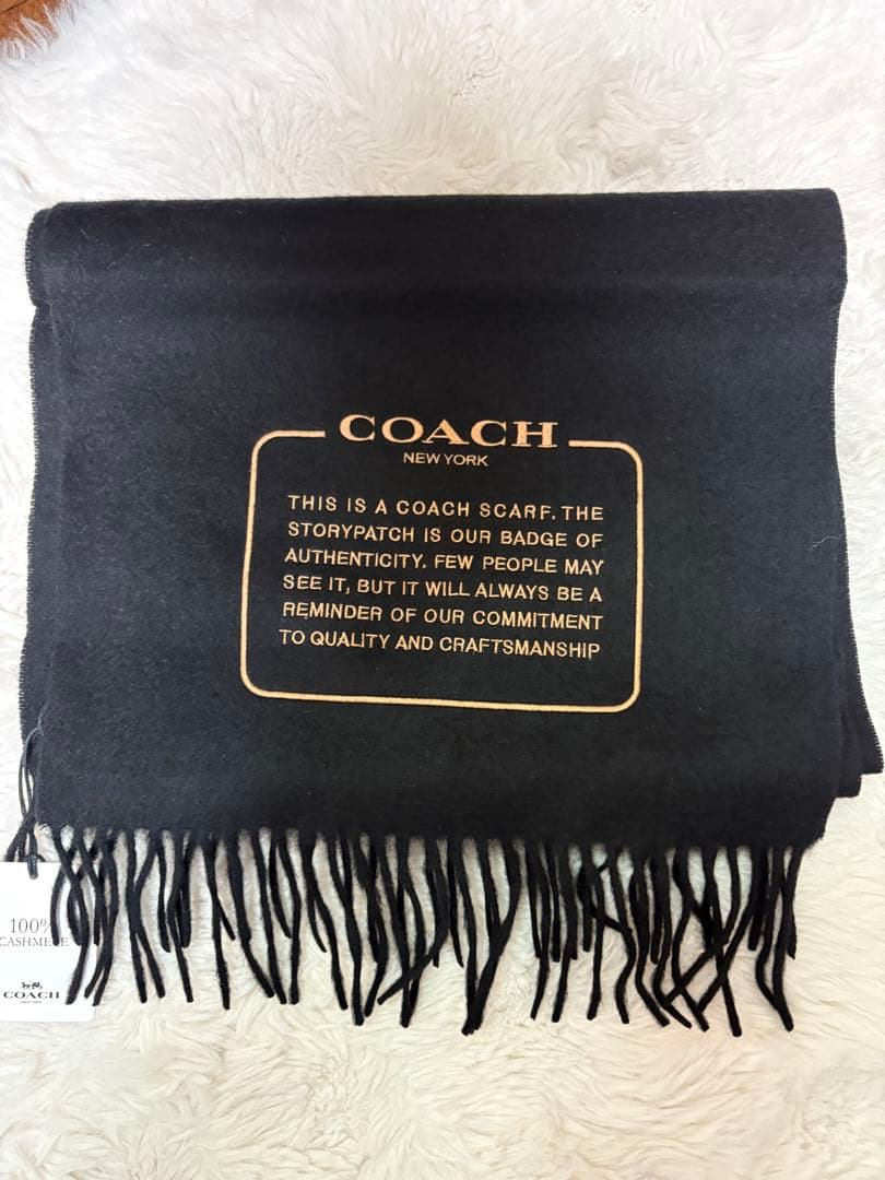 coachカシミヤフリンジマフラー