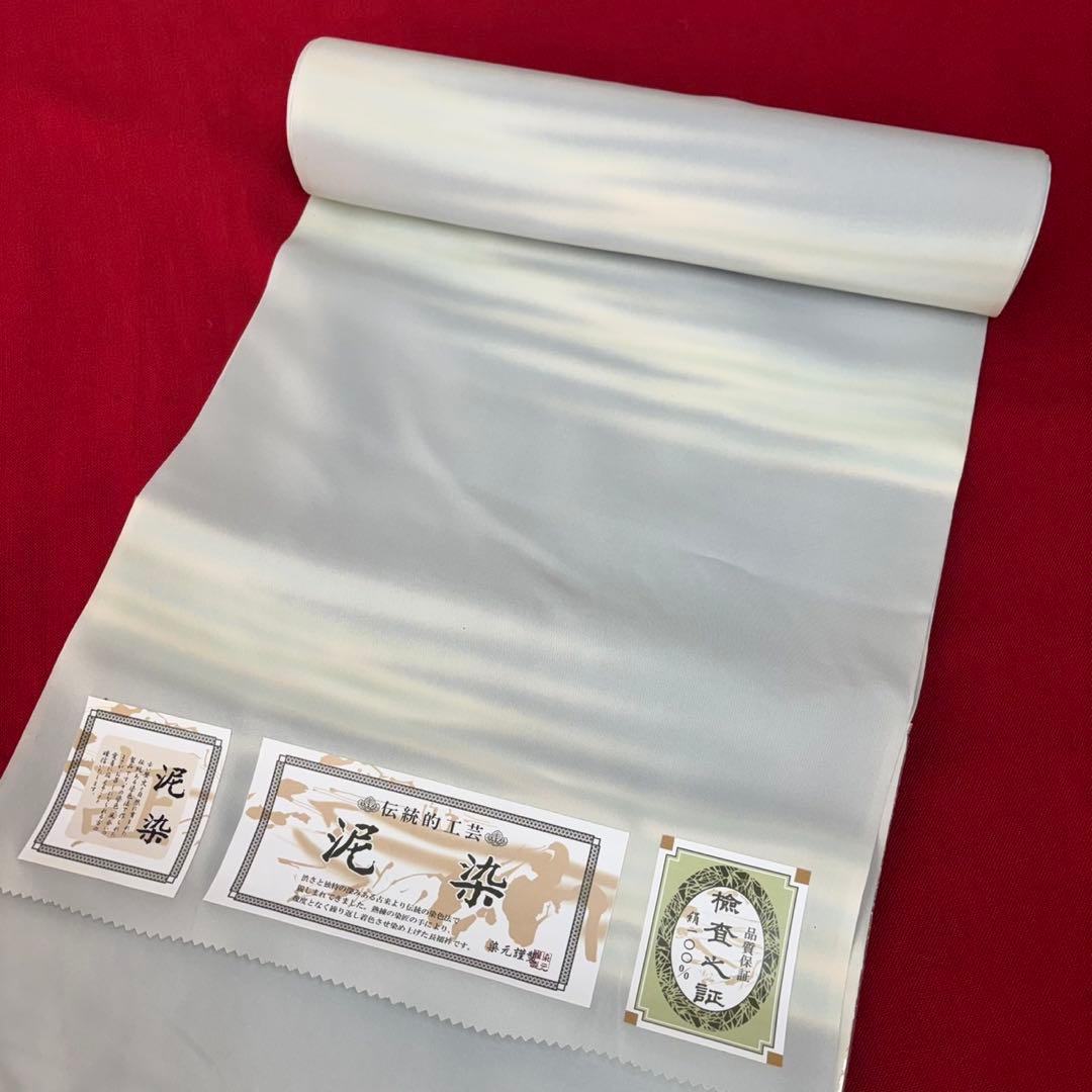 最終価格‼︎長襦袢地　福井泥染反物　絹100% 未使用