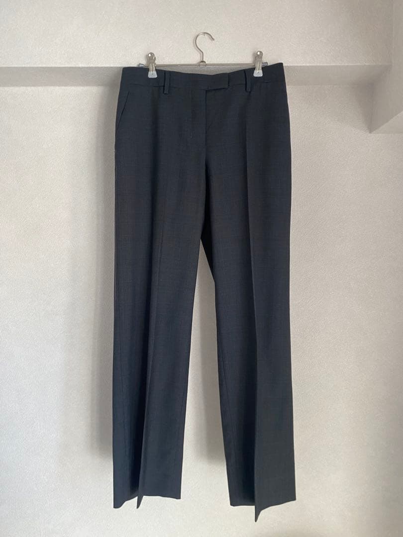 miumiu 23SS ダークグレー　プリンスオブウェールズ　スラックス