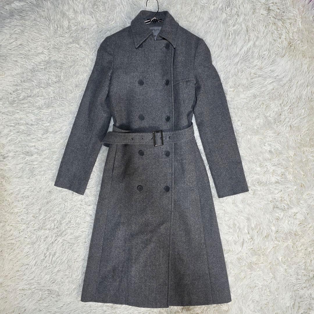 セオリー トレンチコート アルパカ ロング Aライン グレー Lサイズ