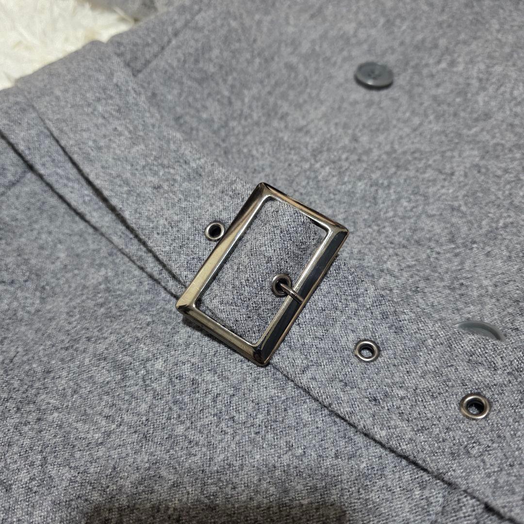 セオリー トレンチコート アルパカ ロング Aライン グレー Lサイズ