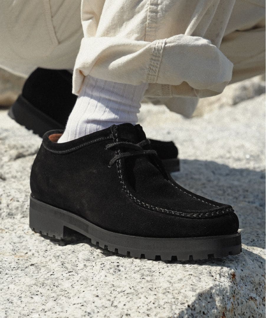 【完売品】shiun BLACK SUEDE MOCCASIN Sサイズ