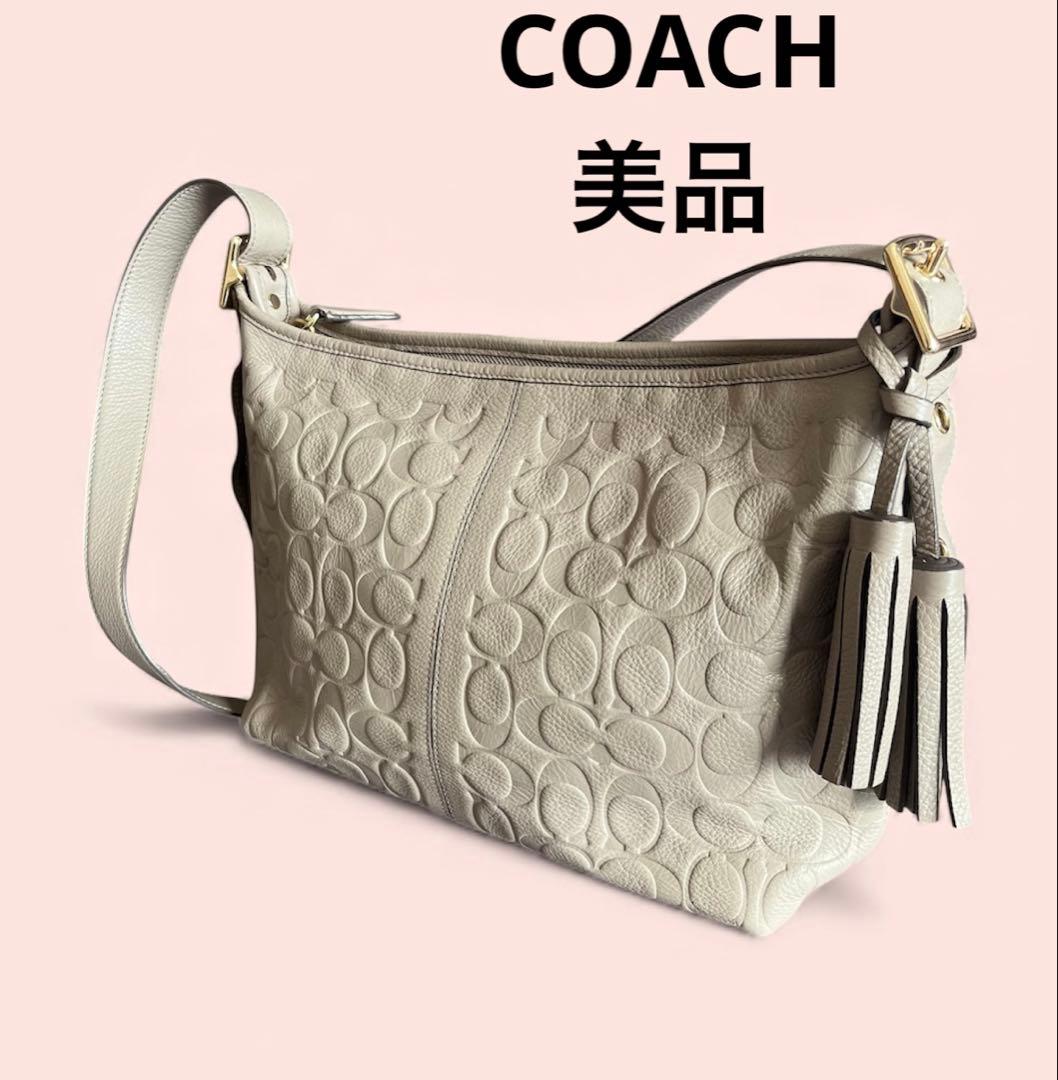 美品　正規品　COACH シグネチャー　ショルダーバッグ　レガシー　ベージュ