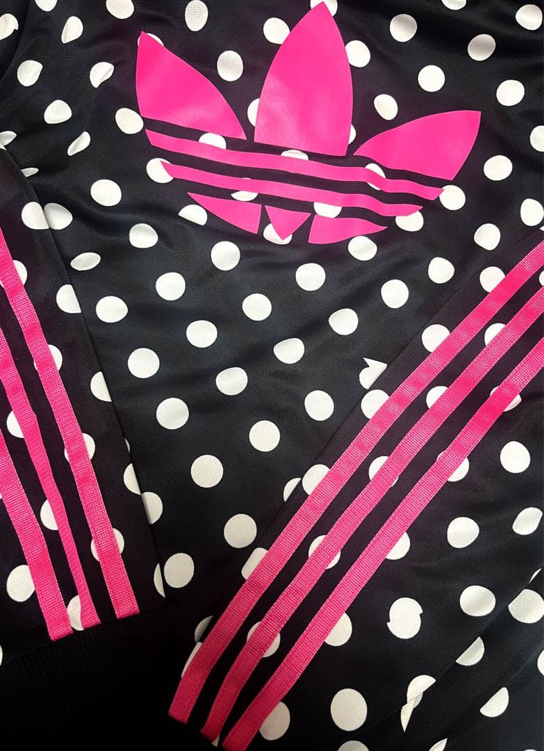 adidas 水玉バイカラージャージ 個性的 ゆったり y2kフェアリーグランジ