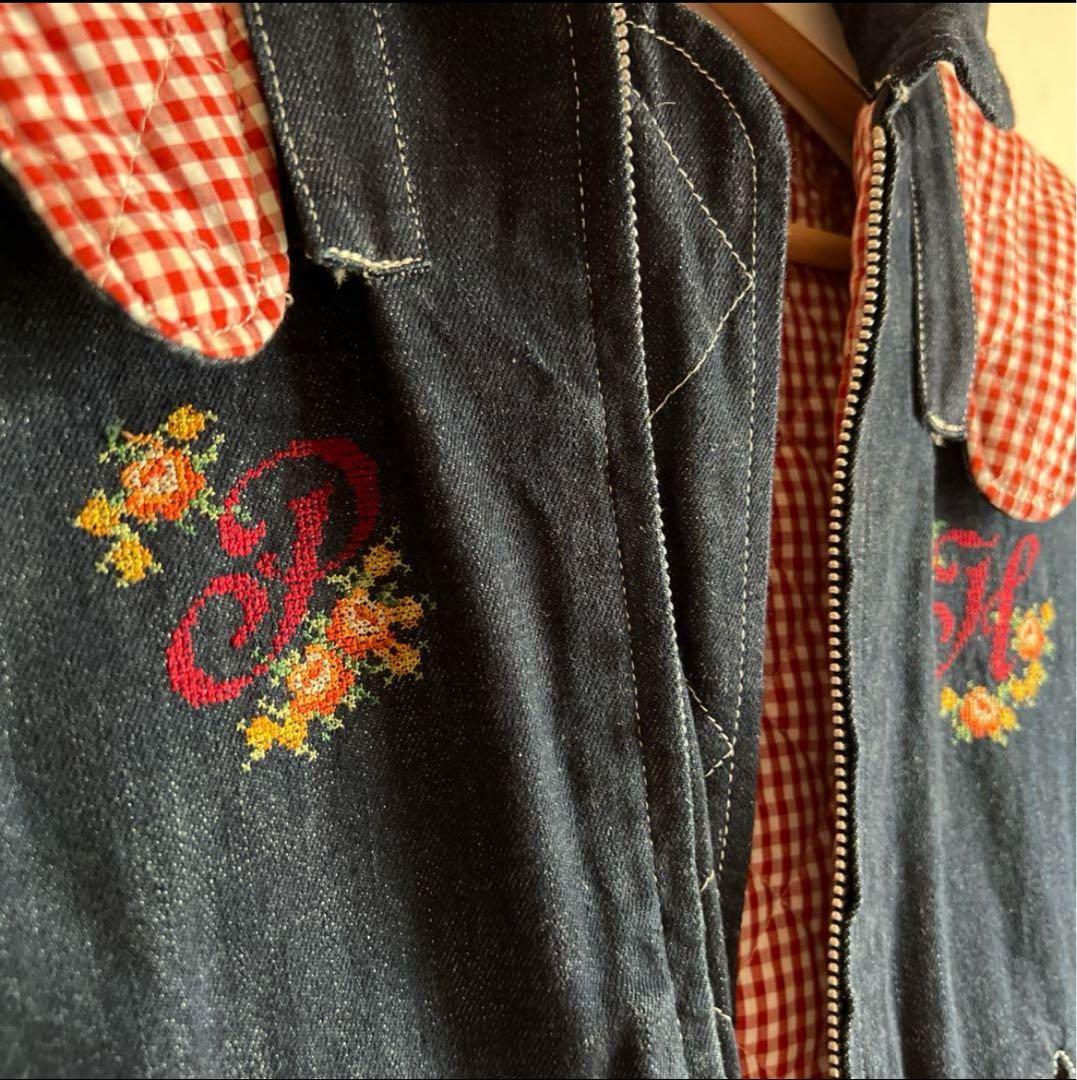 PINK HOUSE ギンガムチェック デニムブルゾン