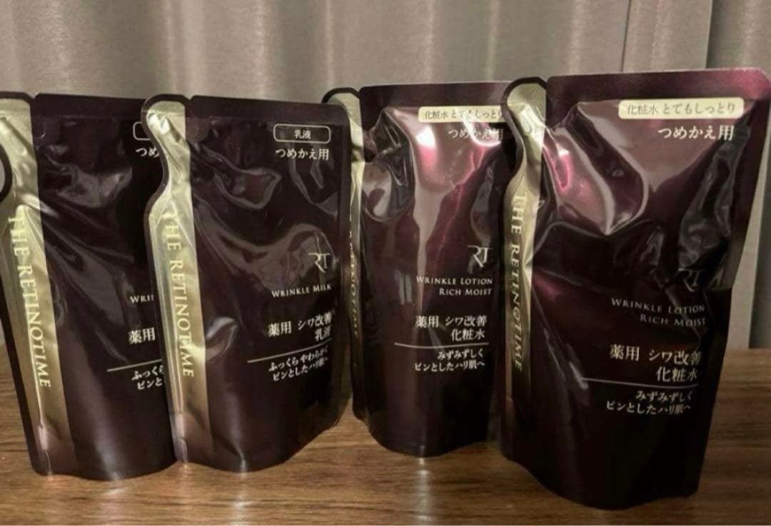 レチノタイム リンクル ローション リッチモイスト 化粧水 乳液リフィル2個ずつ
