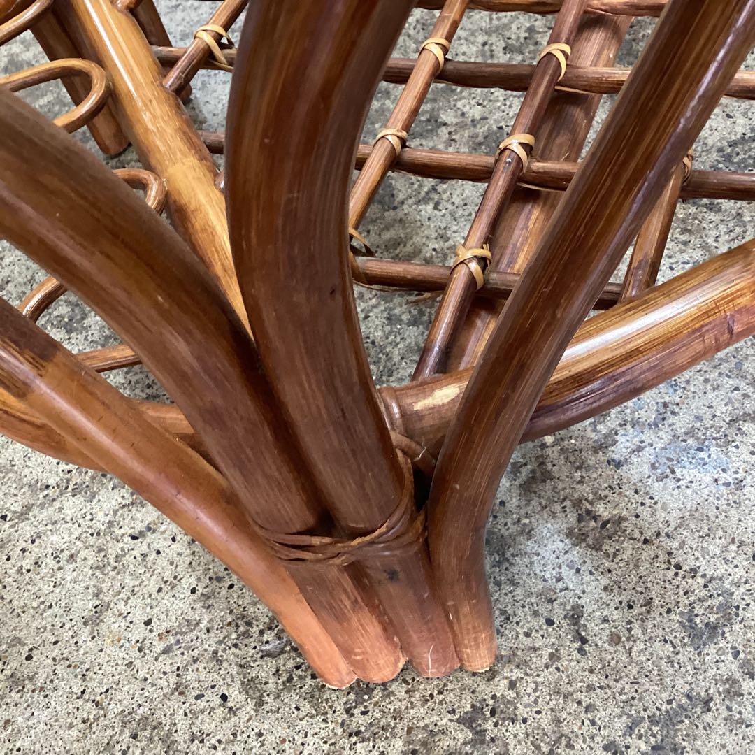 ラタン　籐　ガラステーブル