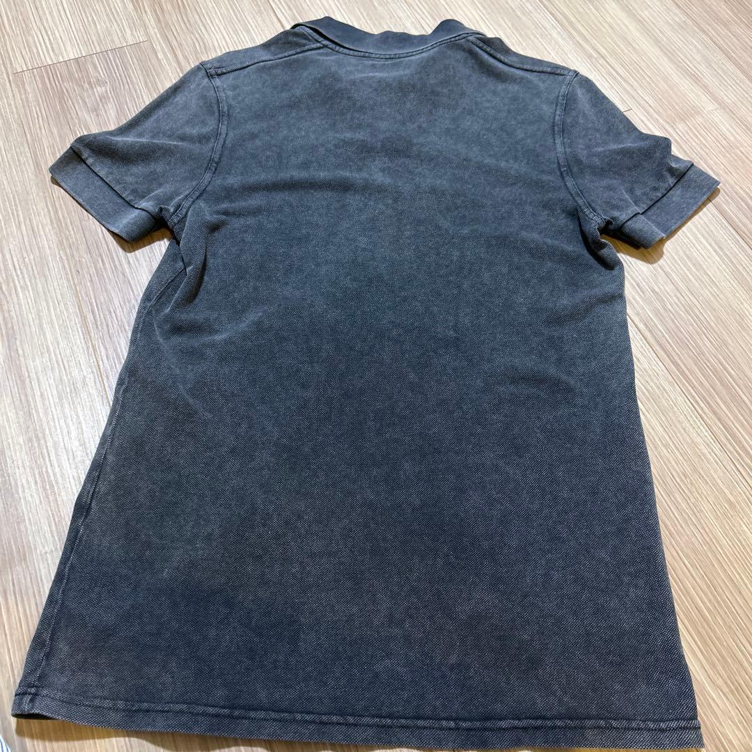 値下げSAINT LAURENT ダークグレー ヴィンテージ加工ポロシャツ