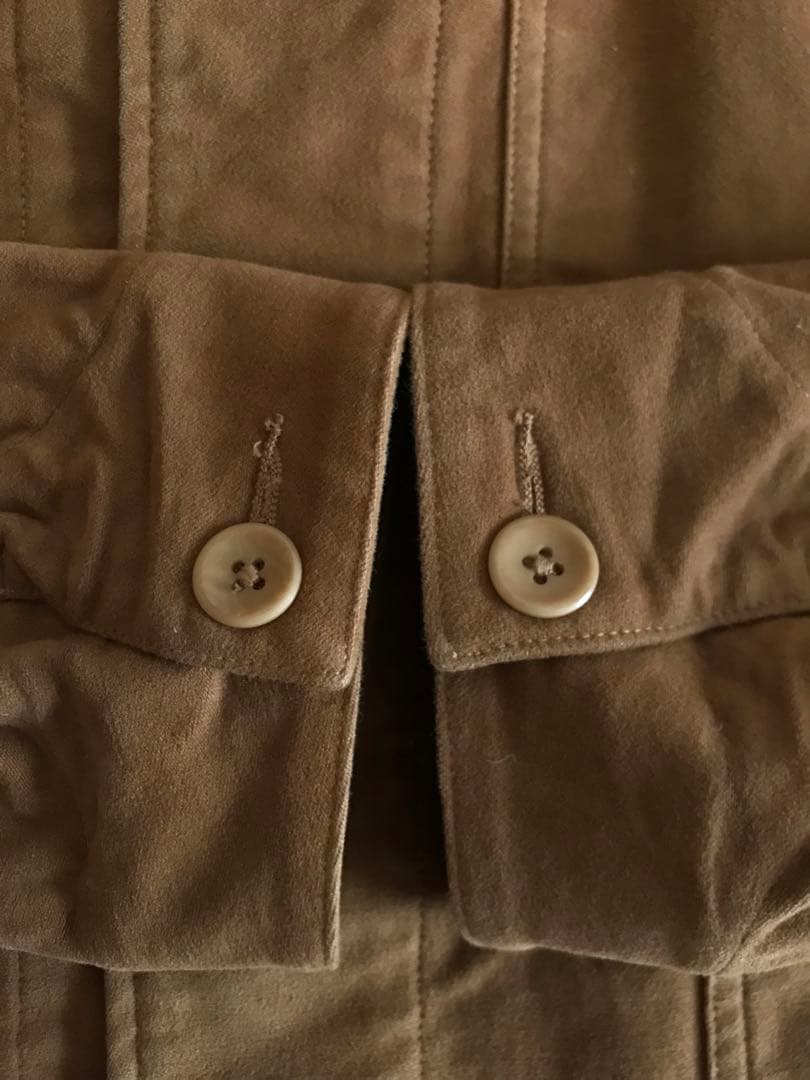 A VONTADE ストレッチコットンスエードノーカラーカバーオールS