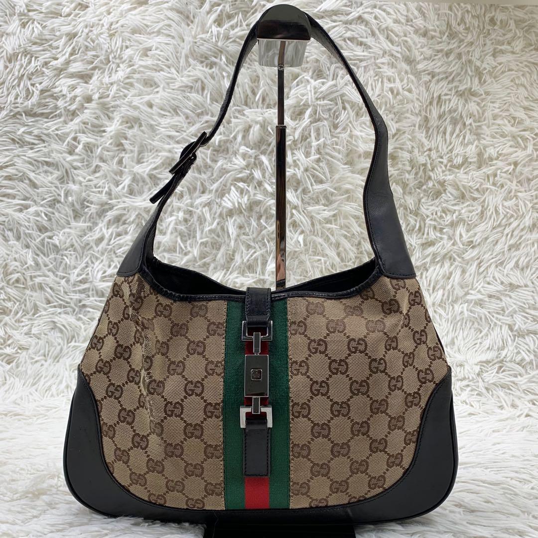 【✨美品✨】グッチ ワンショルダーバッグ ジャッキー GGキャンバス ブラウン