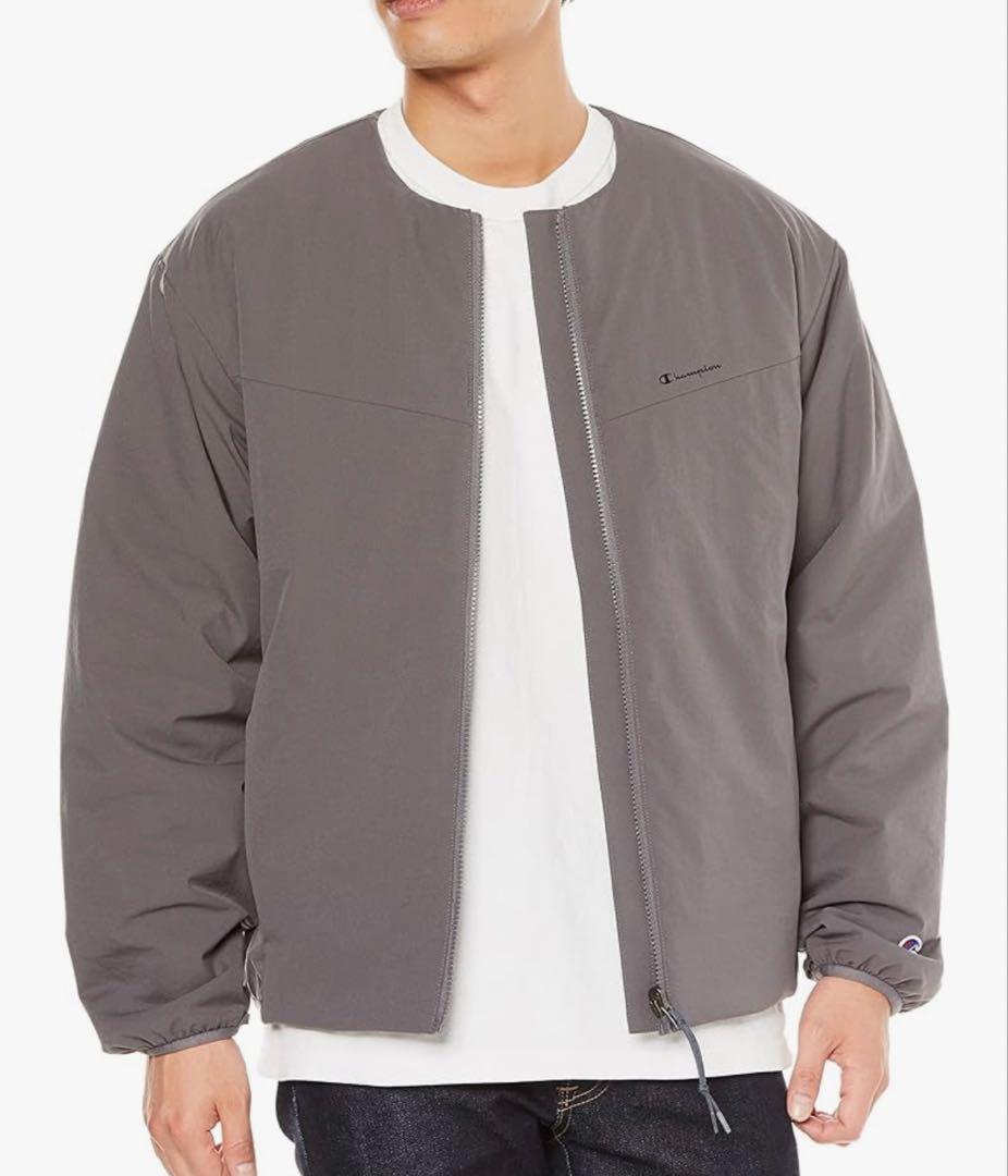 新品　Champion ノーカラージャケット　チャコール　グレー　大きいサイズ