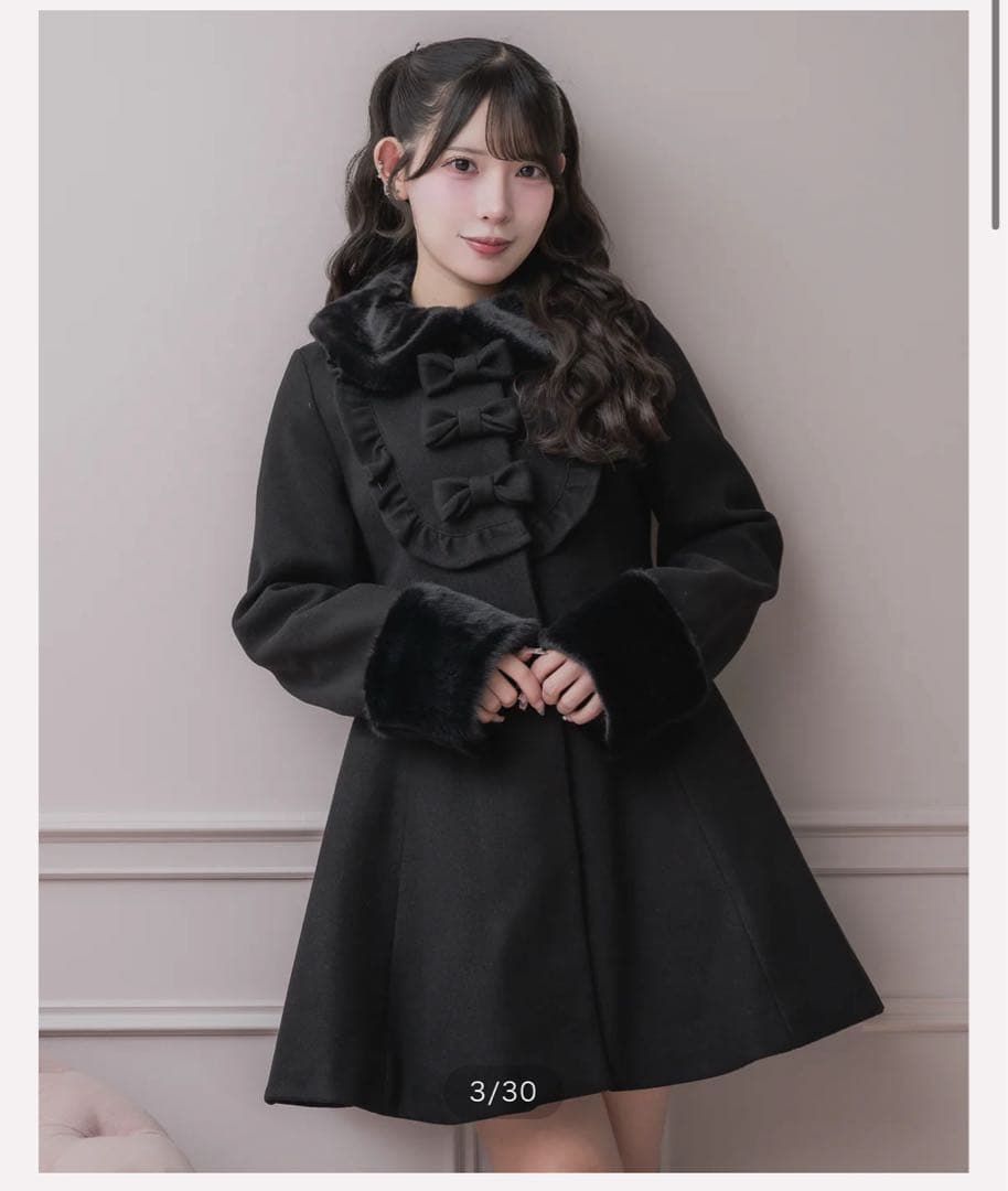 pium ぴうむ ヨークフリルリボンドーリーコート