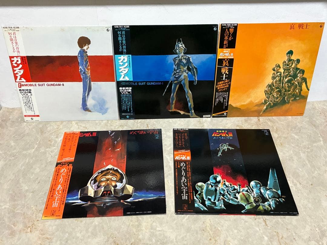 機動戦士ガンダム レコード 5点まとめて ポスター/帯付き めぐりあい宇宙 他
