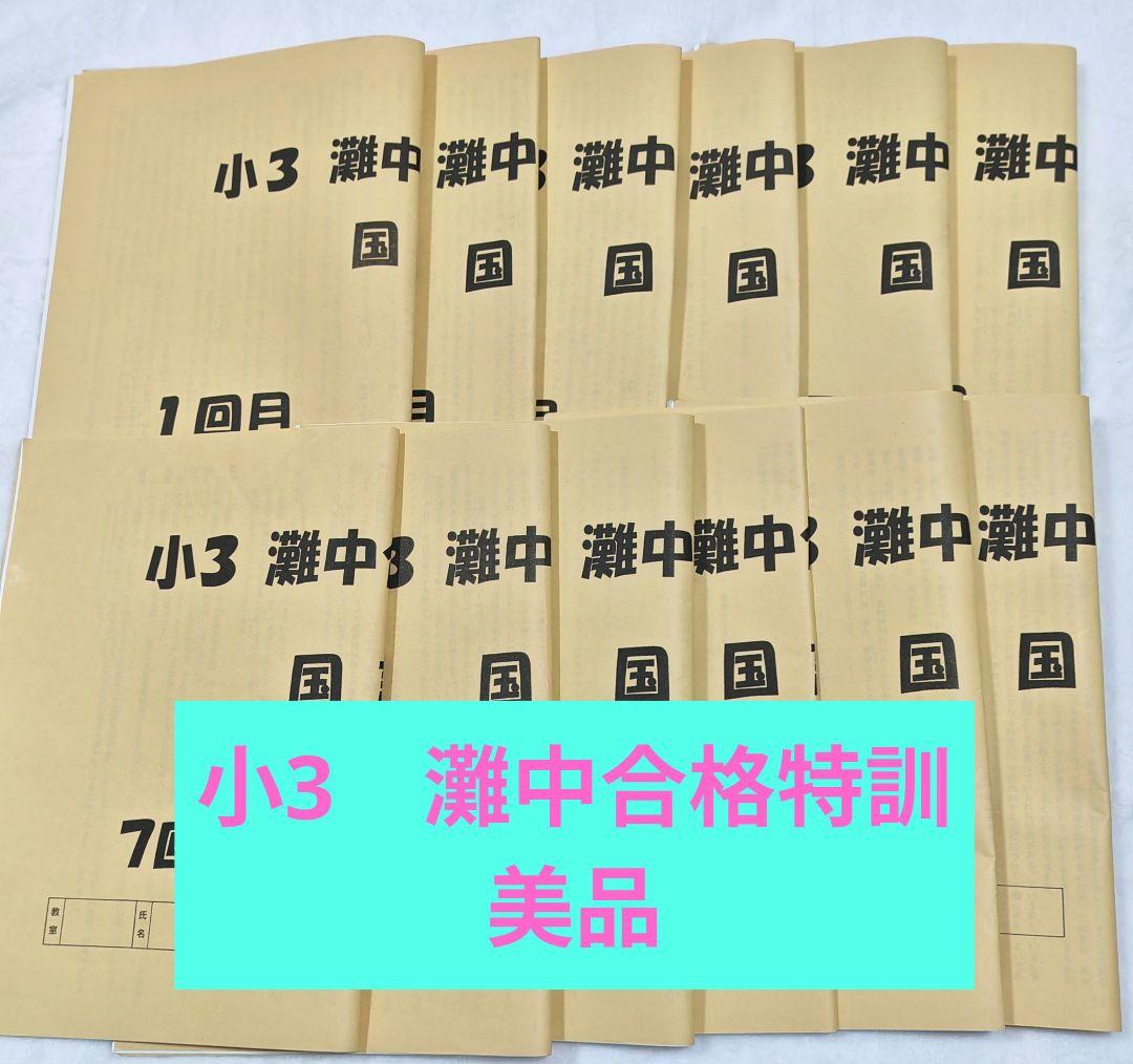 浜学園　小3 灘中合格特訓 国語　12冊フルセット解答付　原本美品