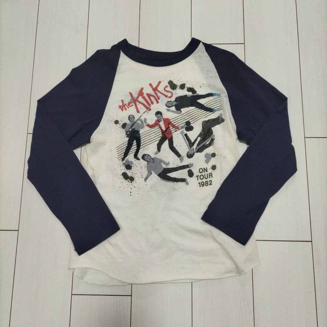 70s The Kinks ラグラン　ホワイト　ネイビー