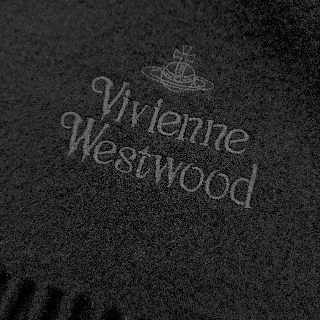 未使用 ヴィヴィアンウエストウッド ウール100％ マフラー 黒 wool