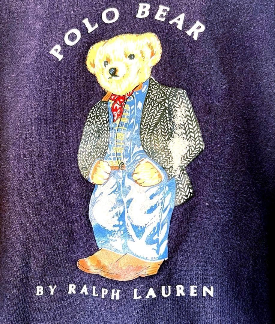 POLO　ポロラルフローレン　ベアー刺繍　スウェットトレナー　レディースM　紺
